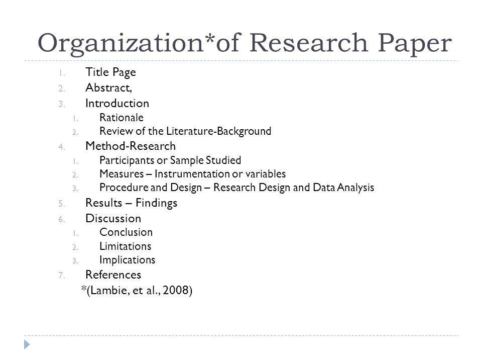 Sample of research paper procedures